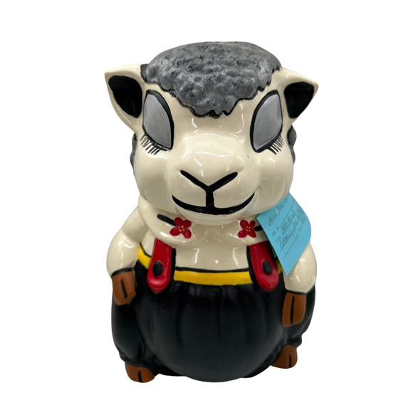 Vintage Apco LAMB SHEEP Cookie Jar Ceramic Pottery Restored Hand Painted - Picture 1 of 13